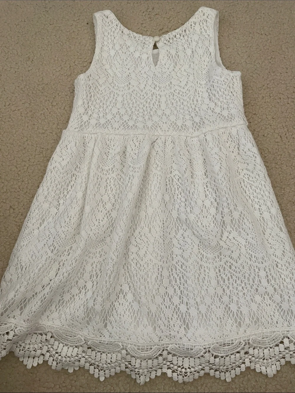 H&M White Lace Girls Formal Dress with Waist Bow